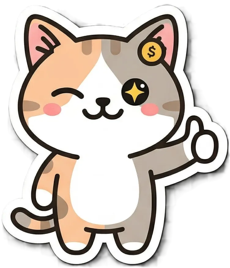 Dui the cat giving a thumbs up — celebrating your download